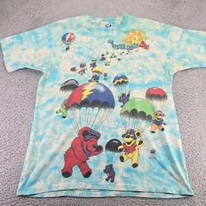 Grateful Dead Shirt Mens XL Blue Greg Genrich 1993 Vintage Bear All Over Print